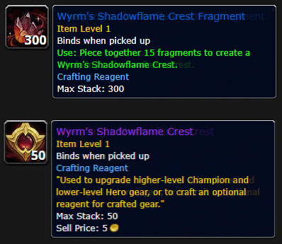 Wyrm's Shadowflame Crests Currency